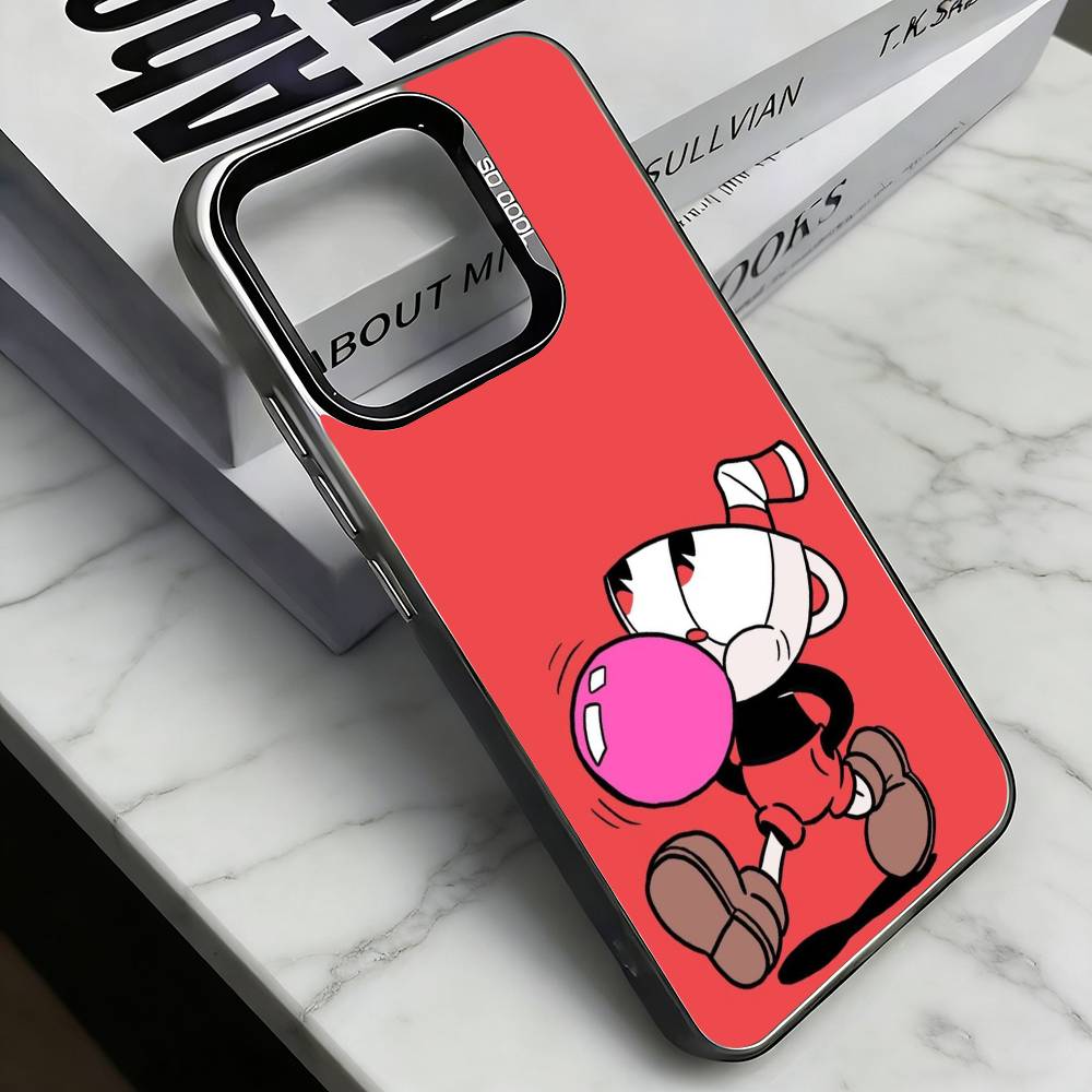 

Game Cuphead Phone Case For iPhone 17,16,15,14,13,12,11 Plus,Pro Max,XS,Colored Silver Plated Inside Cover iPhone14ProMax