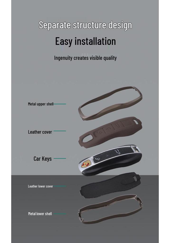 Porsche Key Case for New Macan, Cayenne, Panamera, 911, Maca, 718