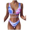 Women Tie- Fashion Bikini Set Sexy Strap Strappy Tie Dyed Swimwear Beachwear