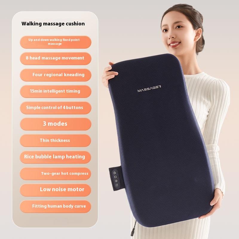 High Quality Rechargeable Hot Compress Massage Cushion Waist Backrest Massager 3 Gear Neck Kneading Back & Full Body Massage Pad