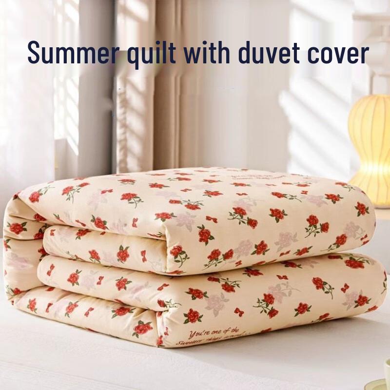 Mling Washable Xinjiang Cotton Summer Quilt with Duvet Cover