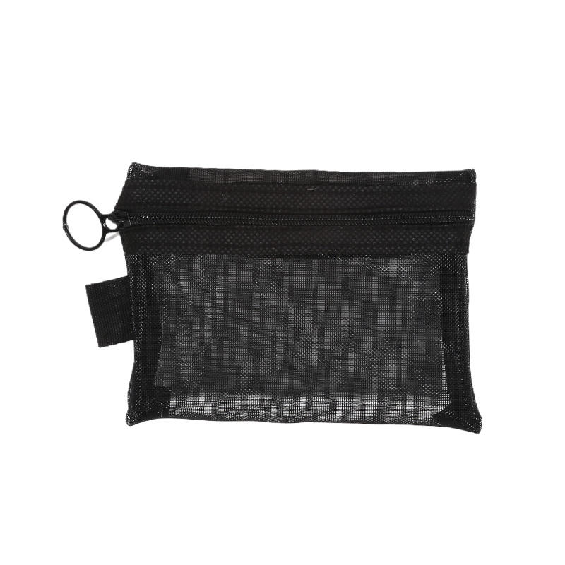 1pcs Transparent Mesh Zipper Cosmetic Bag Women Necessary Organizer Fashion Small Large Black Toiletry Bags Makeup Pouch Case