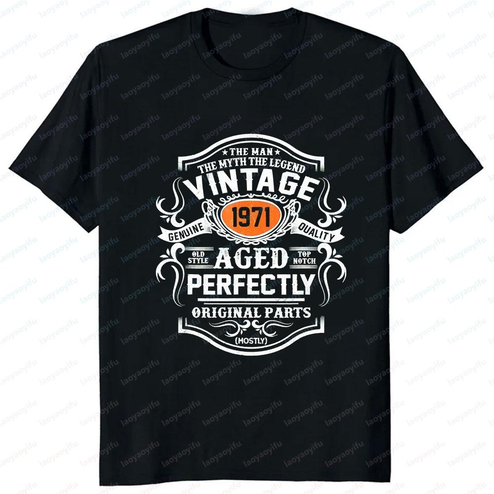 Unisexs 1971 Vintage Printed TShirt Birthday Gift Harajuku ShortSleeved Shirt For Both Unisex And Unisex Comfortable TShirt