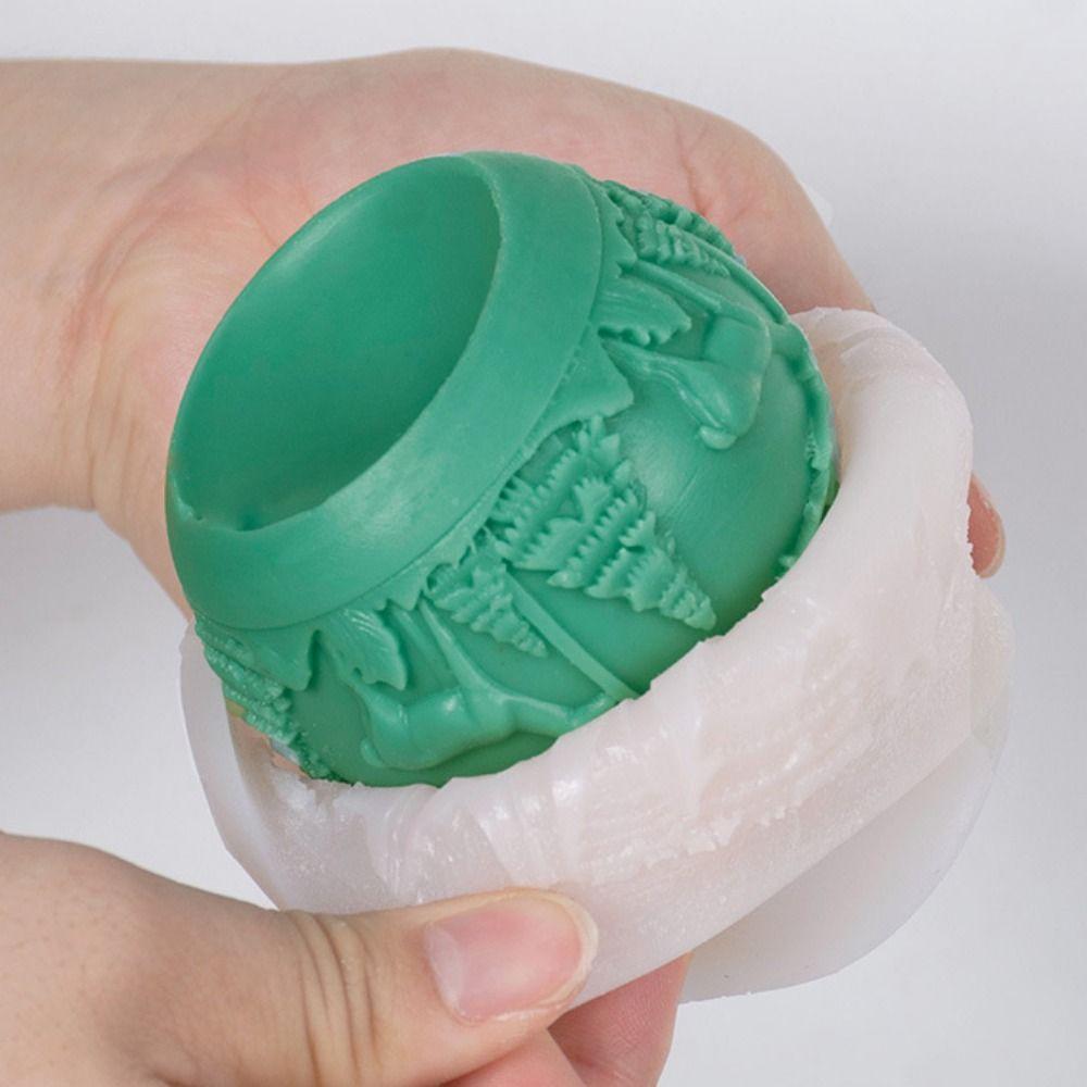 3D Aromatherapy Candle Mold Christmas Tree Snow Scene Ball Mold  Holiday Festival