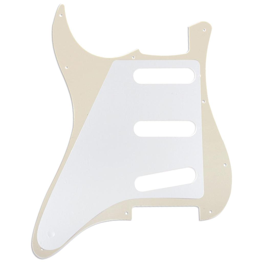Musiclily Pro 1962 11-Hole Stratocaster Pickguard, Made In Japan for Fender Japan Strat Electric Guitar, Cream, 3-Piece Set
