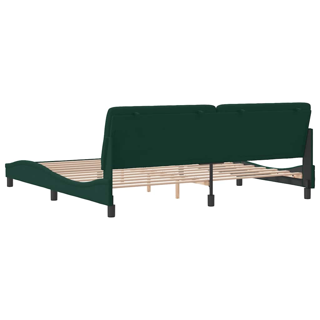 Bed Frame without Mattress Dark Green 200x200 cm Velvet