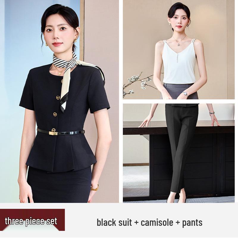 Women's High-End Workwear Set: Elegant Jewelry Store/Hotel Reception Attire