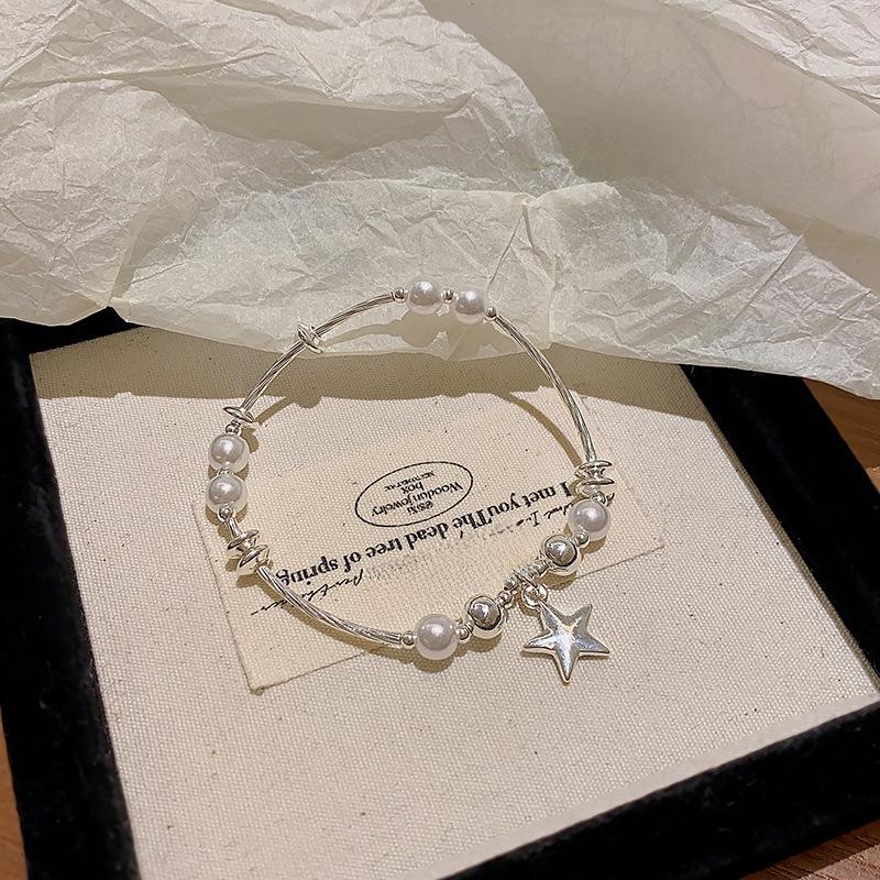 Elegant Pearl & Star Splicing Bracelet for Women - Trendy, Luxurious Style