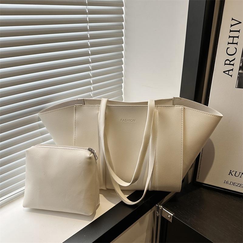 Simple Commuter Tote Bag Spring New Retro Fashion Shoulder Bag Niche Trend Child and Mother Bag Women