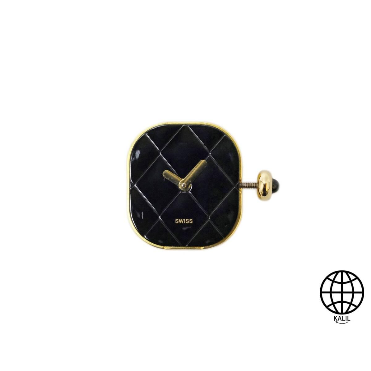 Used Chanel Ladies Matelasse Movement QZ Cal.976.001 Black Dial Movable