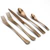 5Pcs/Set Matte Rose Golden Stainless Steel Dinnerware Set Steak Knife Table Fork Teaspoons Tableware Cutlery Set for 1