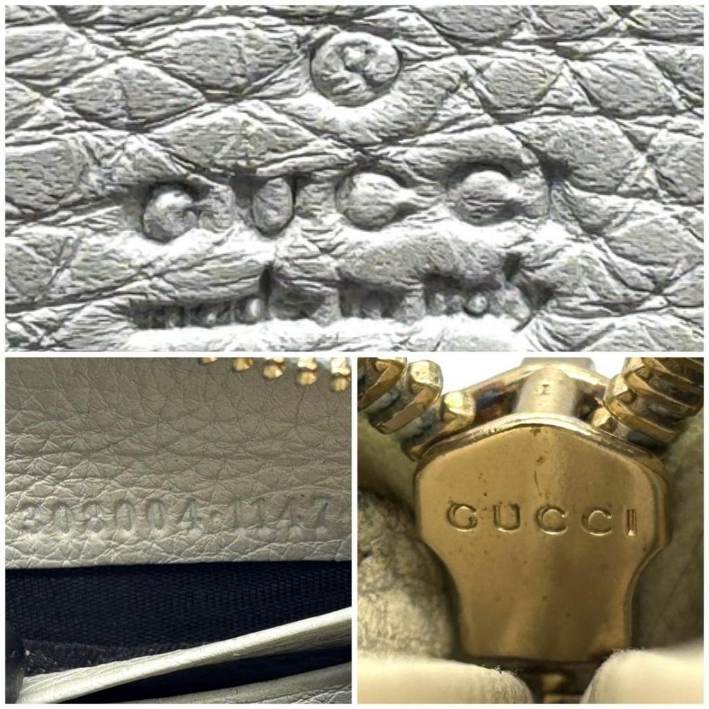Used GUCCI Soho Tassel Round Zip Wallet 12 Cards Ivory