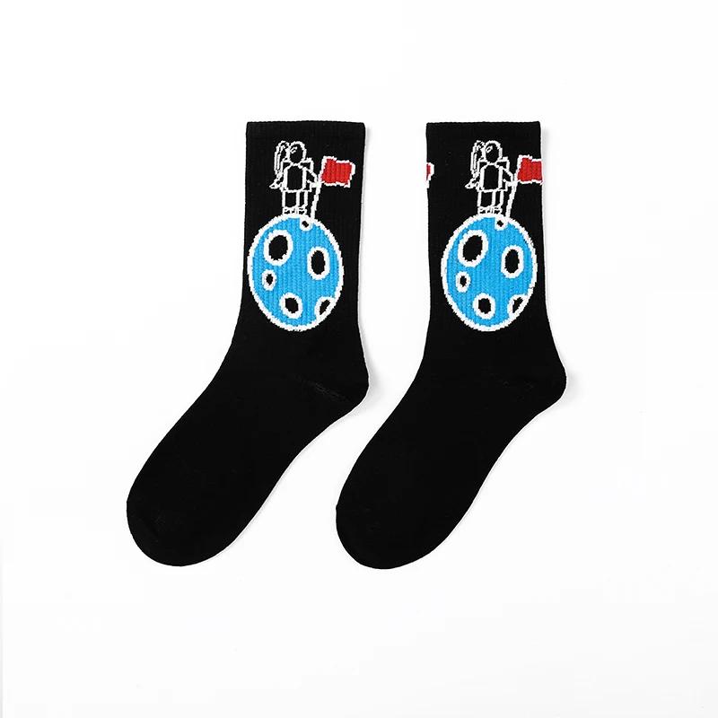 New Cyberpunk Style White Cartoon Gameing Socks for Men and Women Game Over Socks Cotton Women Ins Style Funny Happy Socks