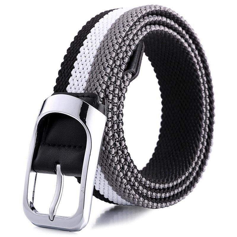 

Korean Style Men s Elastic Woven Leather Golf Belt