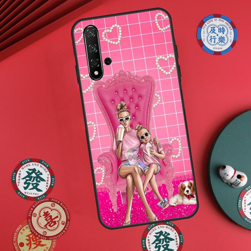 Super Mom Baby Girl Son Daughter For Huawei Nova 11i 8i 12i 12s 9 10 SE Y60 Y70 Y90 Y72 Y73 Y61 Y91 P60 Pro P30 P40 Lite Case
