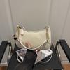 Faux Suede Crescent Moon Bag For Women, Minimalist Shoulder Crossbody Purse, Casual Single Strap Handbag