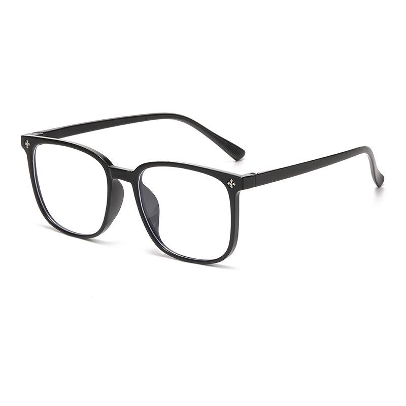 European and American classic black frame UV protection and radiation protection Large frame thin eye protection Flat light glasses Suitable for m
