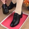 Soft Leather Women's Shoes 2025 New Autumn Single Shoes Thick Heel Lace-up Black Leather Shoes Work Shoes Soft Sole Soft Leather Mother Shoes