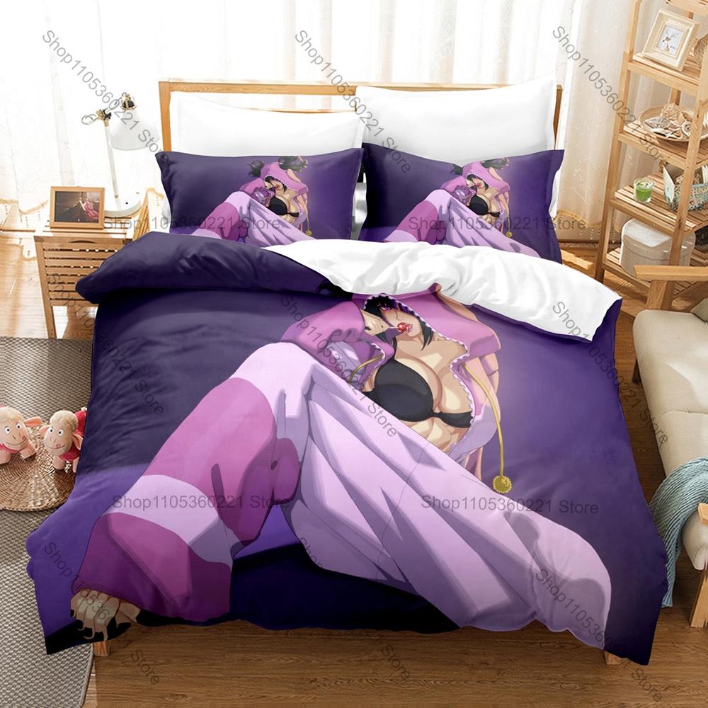 Personality Juri Han Bedding Set New Duvet Cover Pillowcase Street Fighter Game Anime Style Soft Bed Set Twin Full Queen King