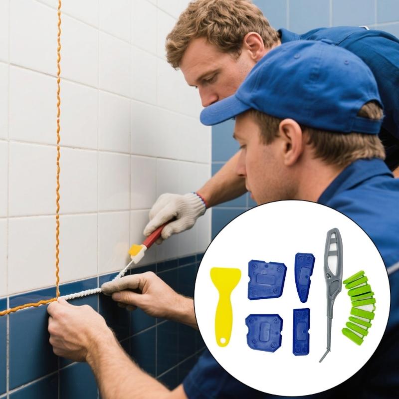 15Piece Sealant Application Tool Set Reusable Silicone Scrapers For Narrow Space Bathroom Kitchen Renovations
