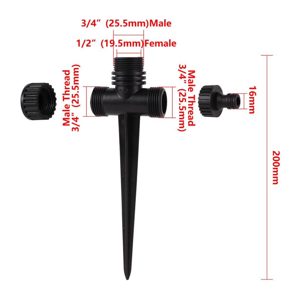 1/2" Male Thread Auto-Rotary Rocker Sprinklers Lawn Irrigation Watering Nozzle Garden Farm Greenhouse Orchard Watering Sprayer