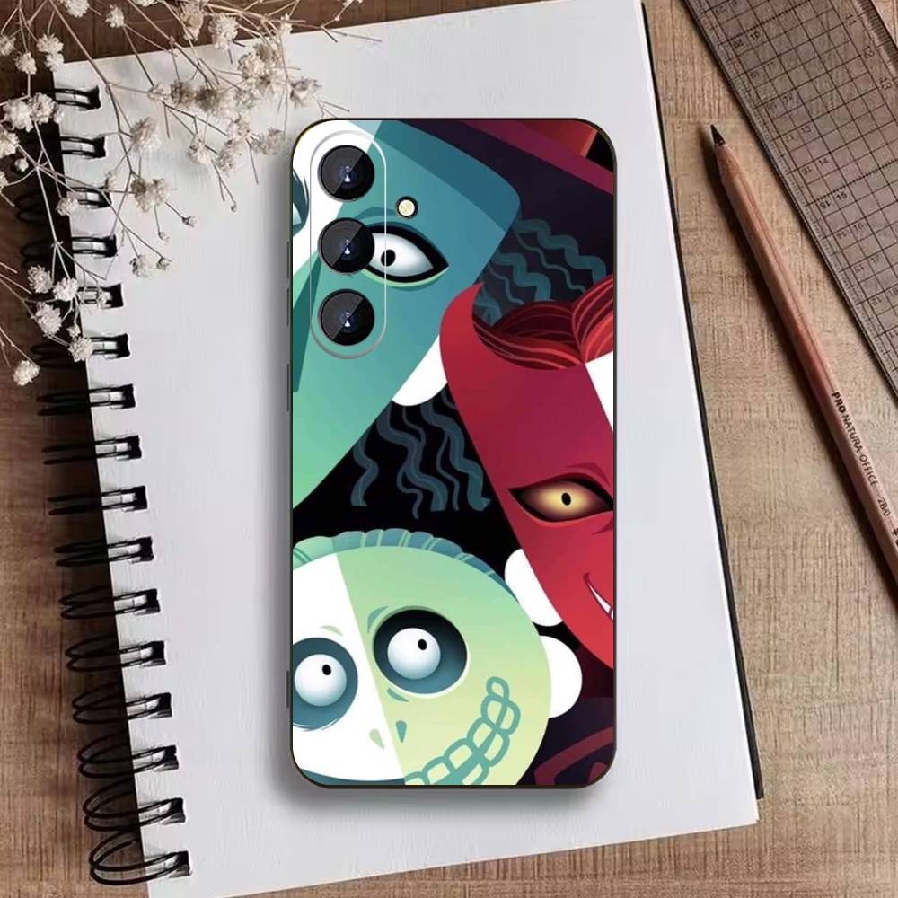 P-Nightmare Before Christmas Phone Case For Samsung Galaxy A73,21,22,32,71,53,52,51,80,5G Soft Black Cover