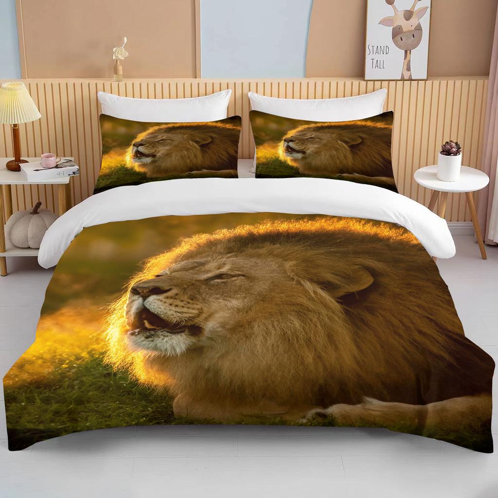 10 Sizes Cute Lion Bedding Set Duvet Cover Set 3d Bedding Digital Printing Bed Linen Queen Size Boy Bedding Set Fashion Design