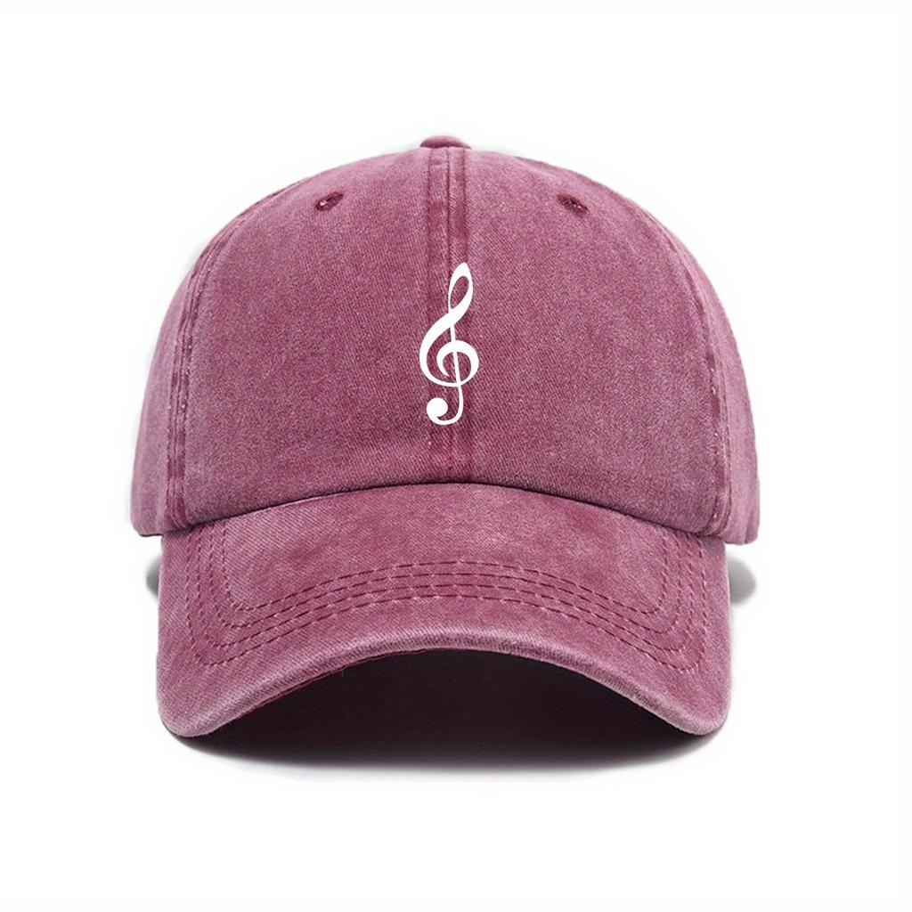 Music note printed baseball cap, urban retro outdoor casual cap, street fashion men's and women's duckbill cap