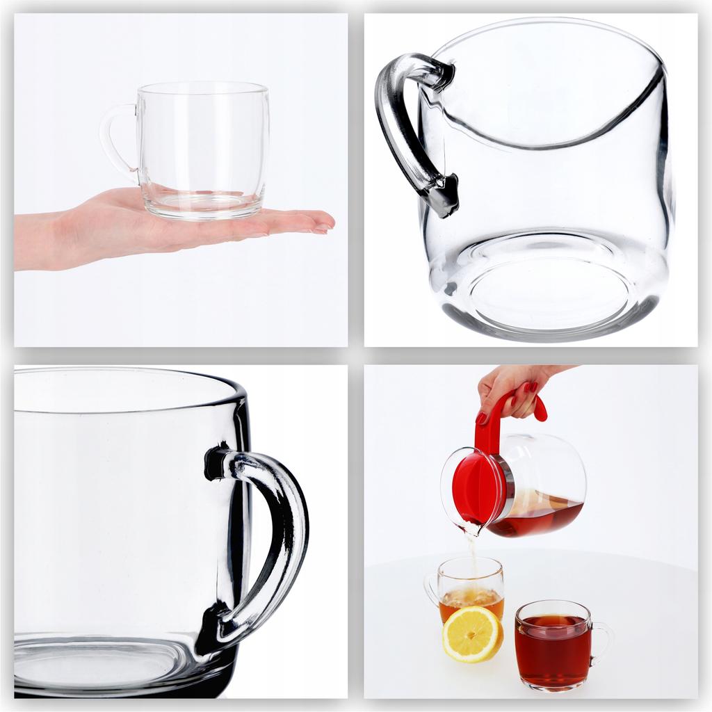 KADAX 6x Glass til kaffe te Glassett Kopp med øre