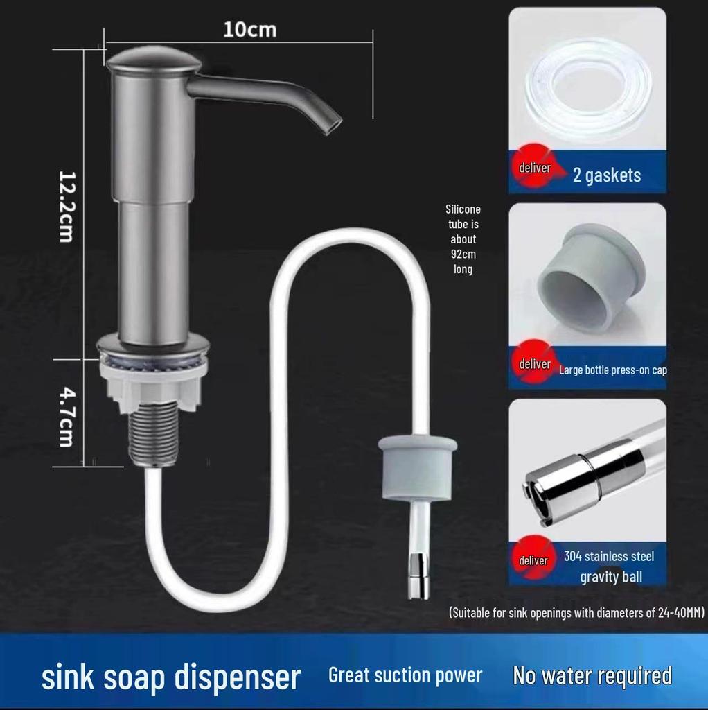 Extended Height Kitchen Sink Soap & Detergent Dispenser for Vegetable and Dish Washing