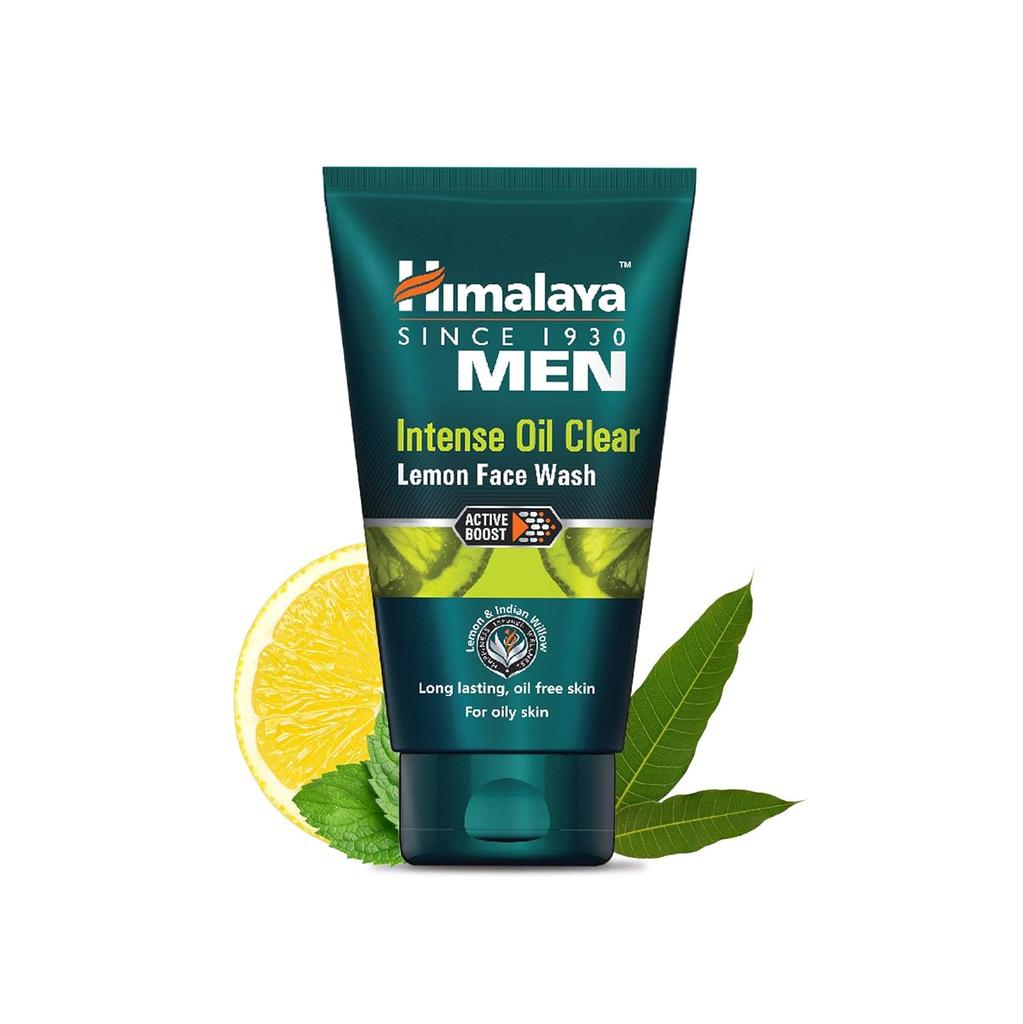 Himalaya Gel Nettoyant Visage Intense Oil Clear Citron pour Hommes 50ml Nettoyant Facial Herbal Contrôle du Sébum