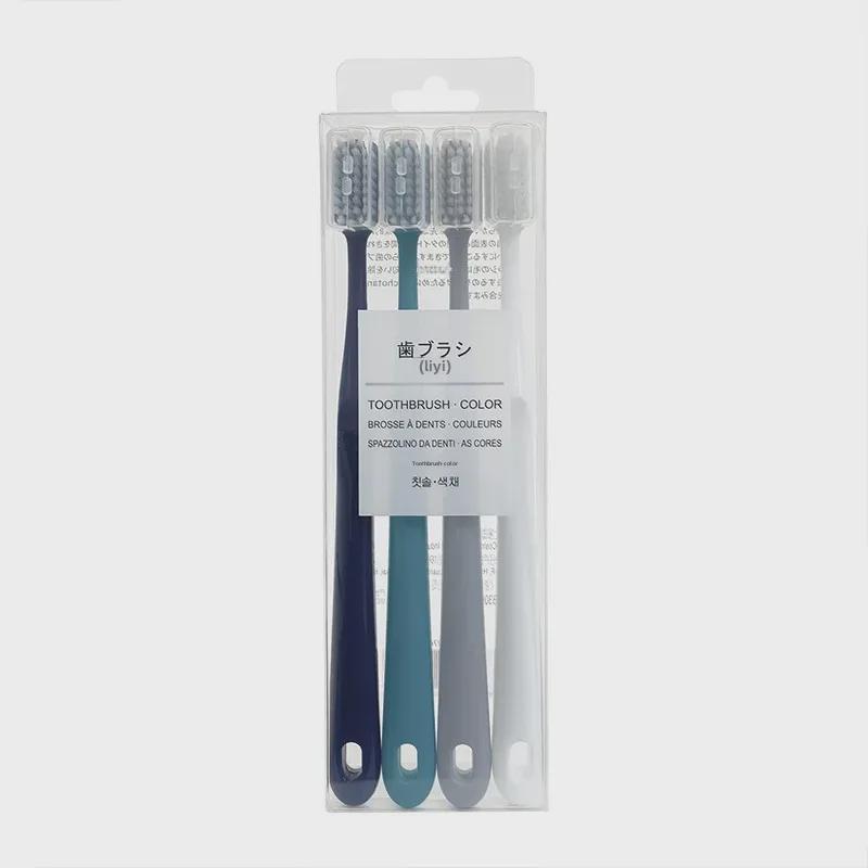 Brosse à dents japonaise à poils souples pour adultes, petite tête, pack famille et couple, lot de 4 pièces, haute qualité