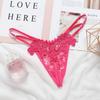 Sexy Panties Fashion Embroidery Hollow Open Crotch Sex Temptation Women's Thong Invisible Thin Belt Low Waist T Pants
