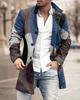 Men's Woolen Mid-Length Digital Print Coat - Autumn/Winter Collection