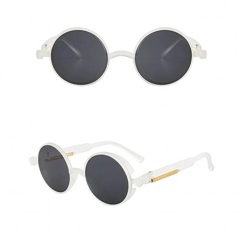 Vintage Punk Round Frame Sunglasses Men Women Glasses Small Lens Brand Designer Sun Glasses UV400 Outdoor Sports Eyewear Anti-UV