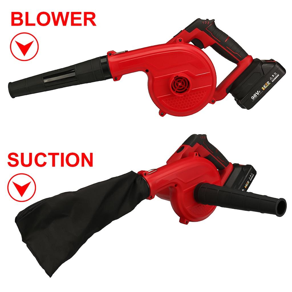 Cordless Electric Air Blower Suction Portable 180°Rotation Air Blower Handheld Leaf Dust Cleaner For 18V Battery 2 IN 1 98VF 2200W