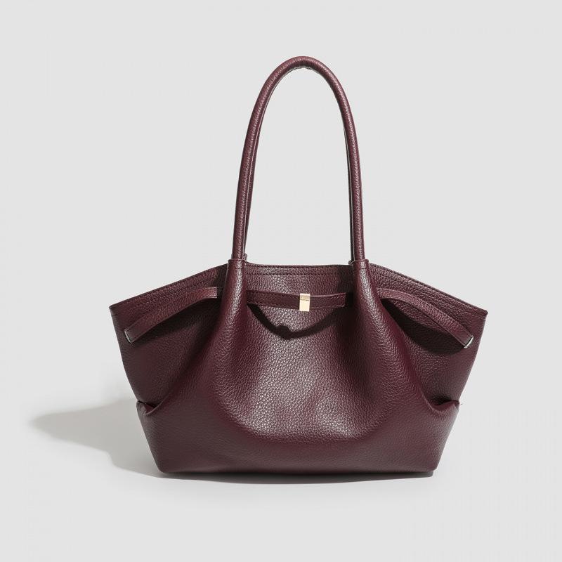 

2025 autumn and winter with new fashion simple large-capacity shoulder bag versatile commuter portable tote bag темно-червоний колір