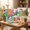 Unfinished Wooden Picture Frame Flower Mother's Day Frame DIY Photo Frame  Kindergarten Craft