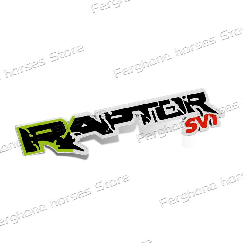 PBJU7 Car 3D Metal RAPTOR SVT Logo Sticker For Ford Fiesta F150 F250 F350 Rear Trunk Auto Door Sticker Car Styling Accessories
