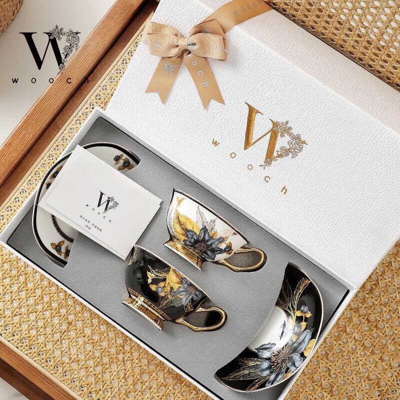 WOOCH Bibury Manor Ceramic Couple Cup & Saucer Gift Set