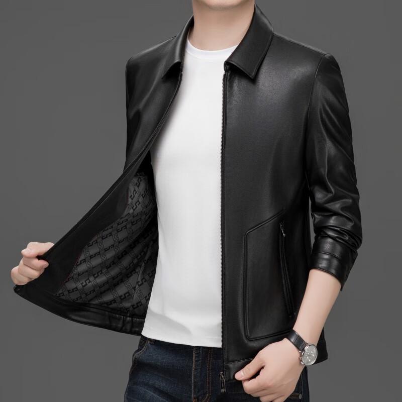 Men's Lapel Faux Leather Jacket FMDH8066