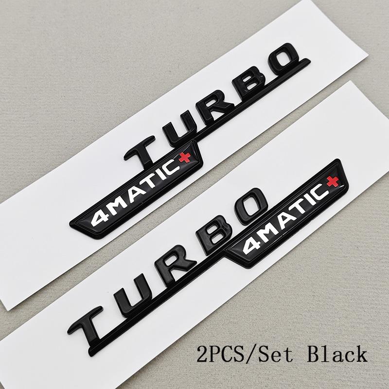 FUP1  3D ABS Car Letters Logo A45 A45S TURBO 4MATIC Sticker Rear Trunk Fender Both Side Badge Emblem For Mercedes Bnez AMG W177 W176