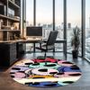 The Nightmare Before Christmas Printed Round Rug Carpet Chair Rug Area Rug Entryway Doormats,for Office Chair Living Room Bedroom Kitchen Room.