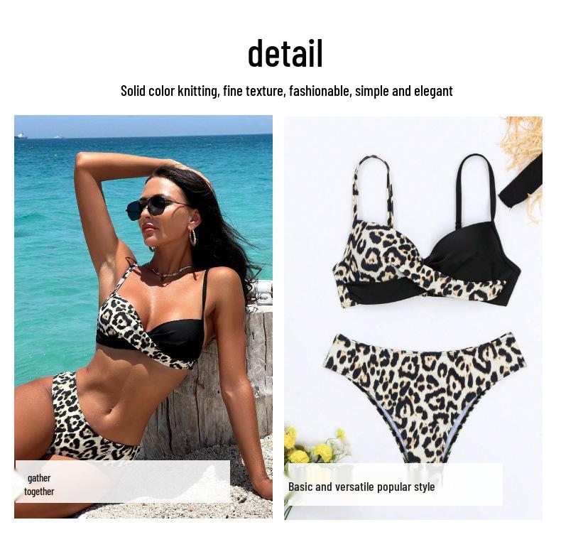 Women's Leopard Print Bikini - Stylish European and American Swimwear for a Sexy Beach Vacation