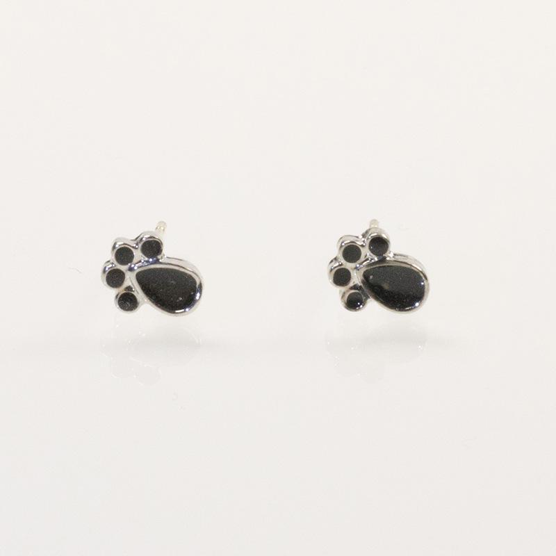 

S925 Silver Needle Hot Sale Cat Paw Dog Paw Earrings Animal Cat Dog Foot Palm Earrings Oil Dripping Earrings срібний