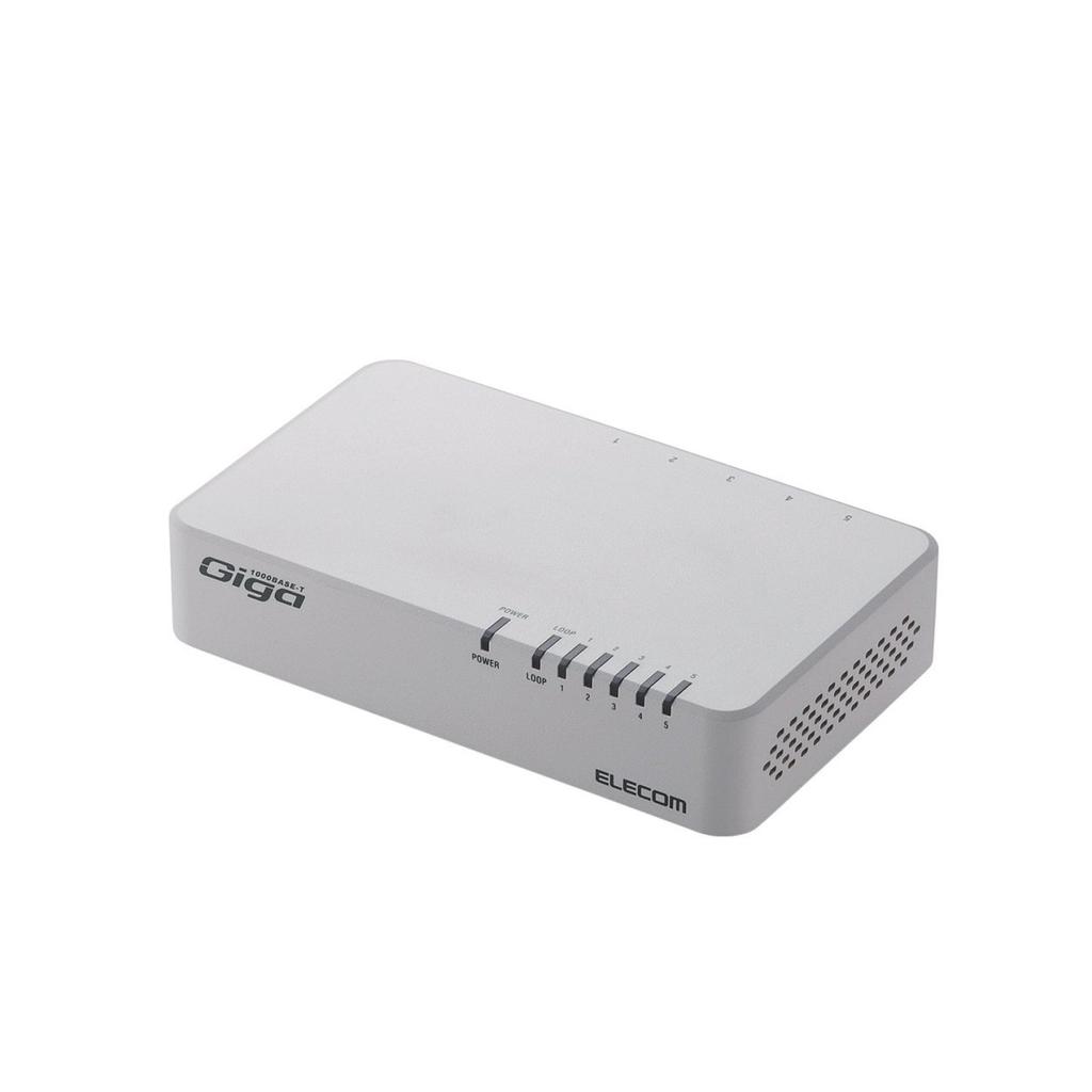 Elecom Giga Switching Hub/5P/Plastic/Magnetic/White