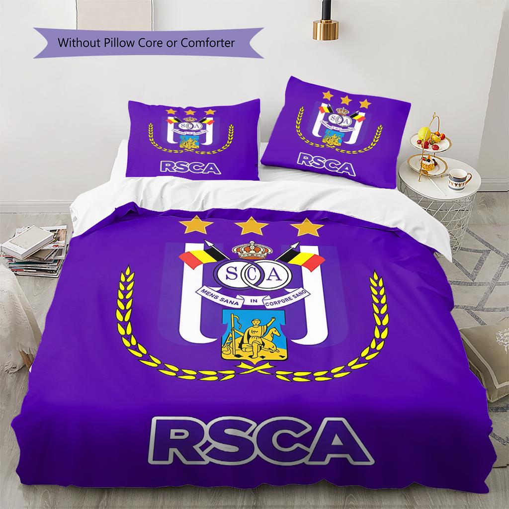 RSC Anderlecht  Pattern Bedding Quilt Set  Home Decoration  Gift (1 * duvet cover + 2 * pillowcase  without core)