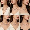 Open Heart Pendant Necklace for Women, Silver Tone Link Chain Jewelry with Adjustable 31-40 Cm Length for Daily Outfits and Gift Use