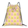 Custom S-Sponges Anime Bobes Drawstring Bags Men Women Lightweight Cartoon Sports Gym Storage Backpack