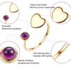 Gold Platinum Rose Gold Plated Heart 925 Sterling Silver Love Adjustable Ring for Women Jewelry